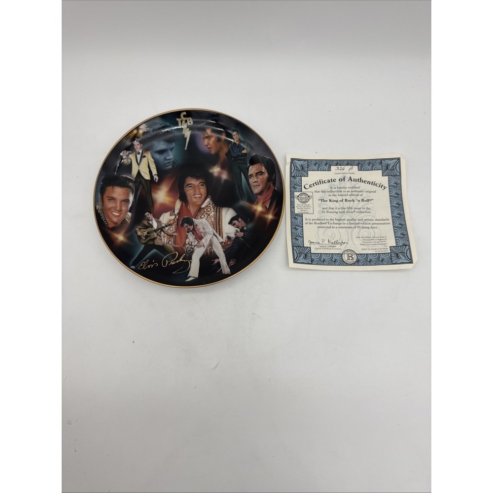 Elvis Live ! An Evening With Elvis Limited Edit. #326A Bradford Exchange Vtg.